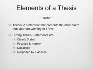 Writing an Effective Thesis | PPT