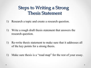 Writing a thesis stament | PPT