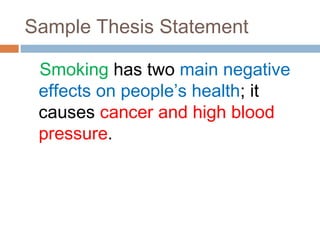 Essay Writing: Thesis statement