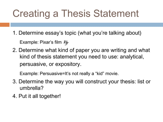 Essay Writing: Thesis statement