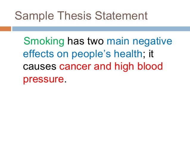 Smoking thesis essay