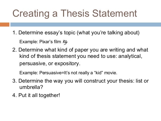 how to write a thesis statement about a movie