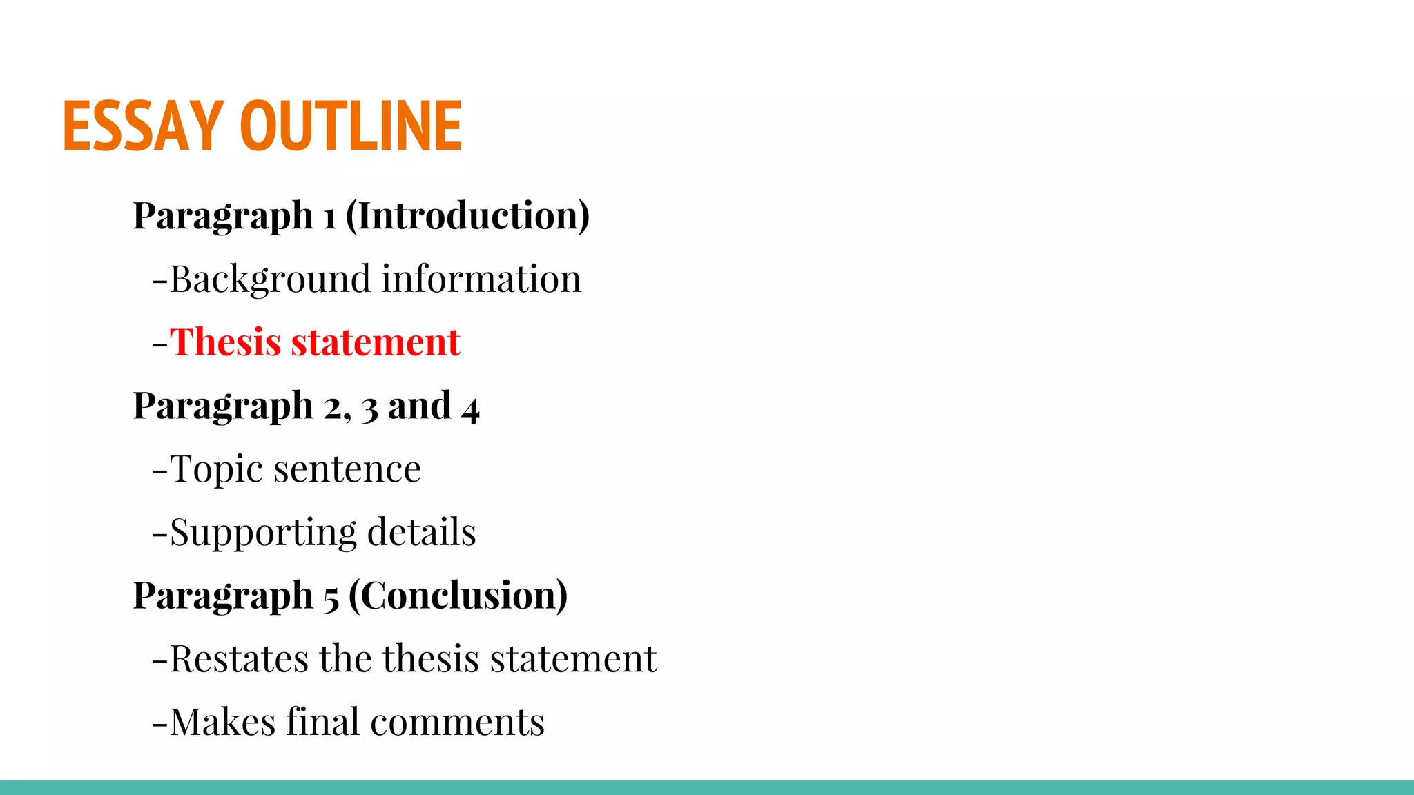 Writing a Thesis Statement | PPT