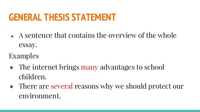 General statement essay example