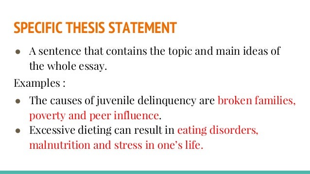 What is a good thesis statement for juvenile delinquency