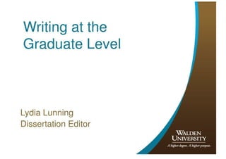 Writing At The Graduate Level