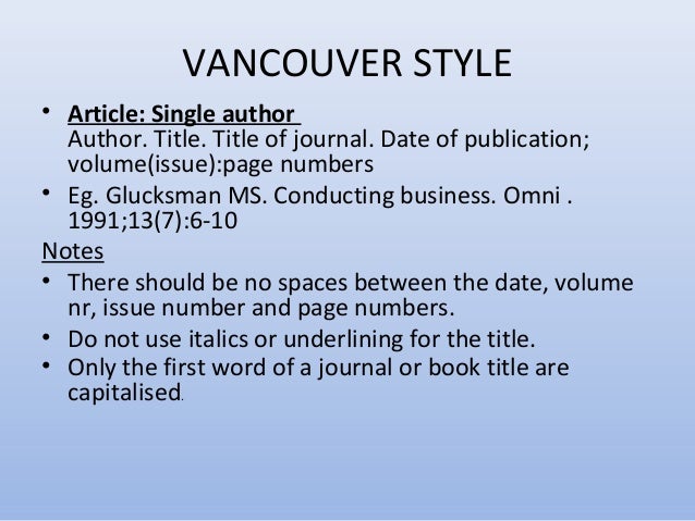 Vancouver referencing website image
