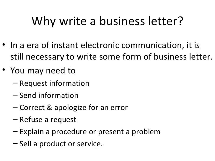 How to write a business letter for a error in