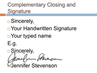 Writing business letters | PPTX