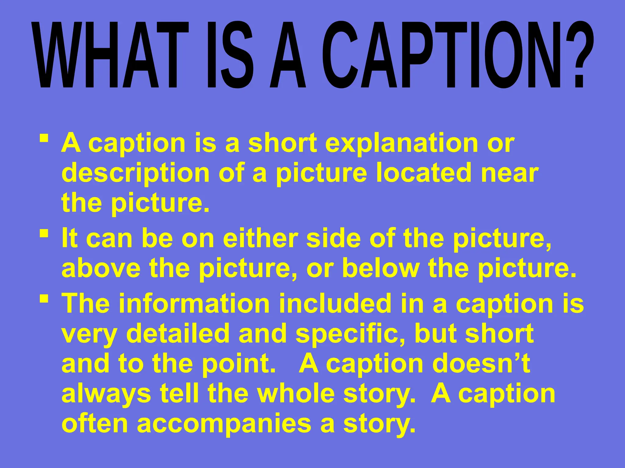 writing captions ppt and lesson class twelve | PPTX