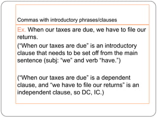 Set Off Clause Example Writingcenter punctuation | PPTX