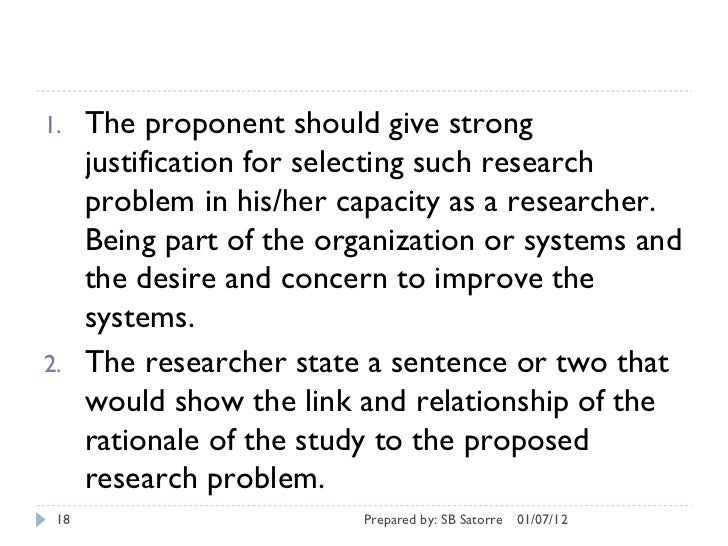 Chapters of a research proposal