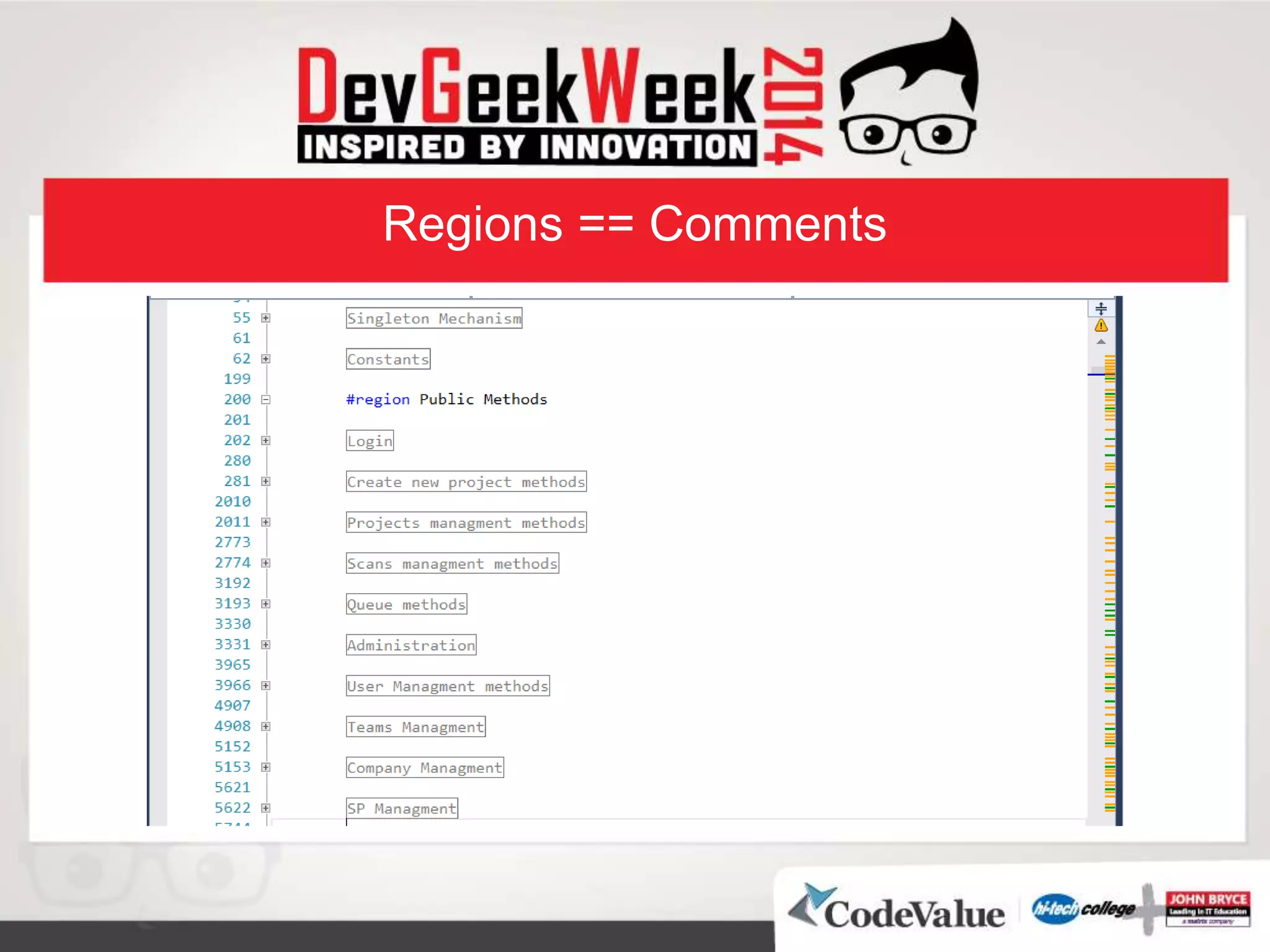 Regions == Comments
 