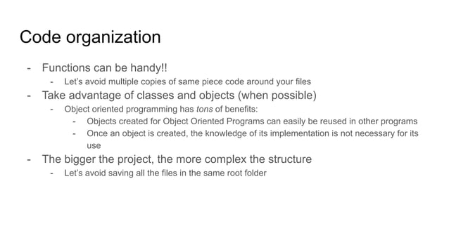 Writing code well: tools, tips and tricks | PPT
