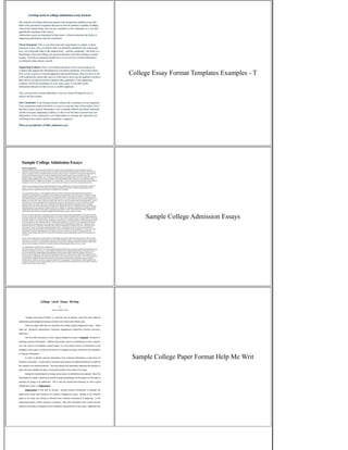 Writing College Essay | PDF