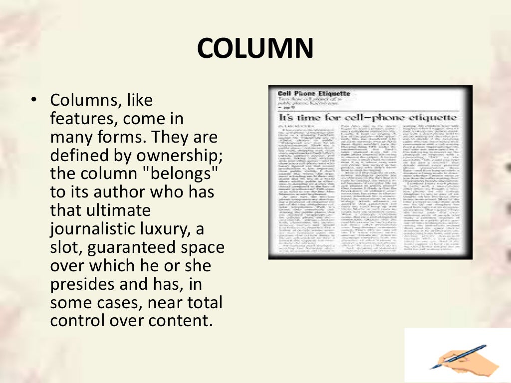 Writing columns
