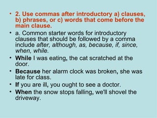 Writing commas