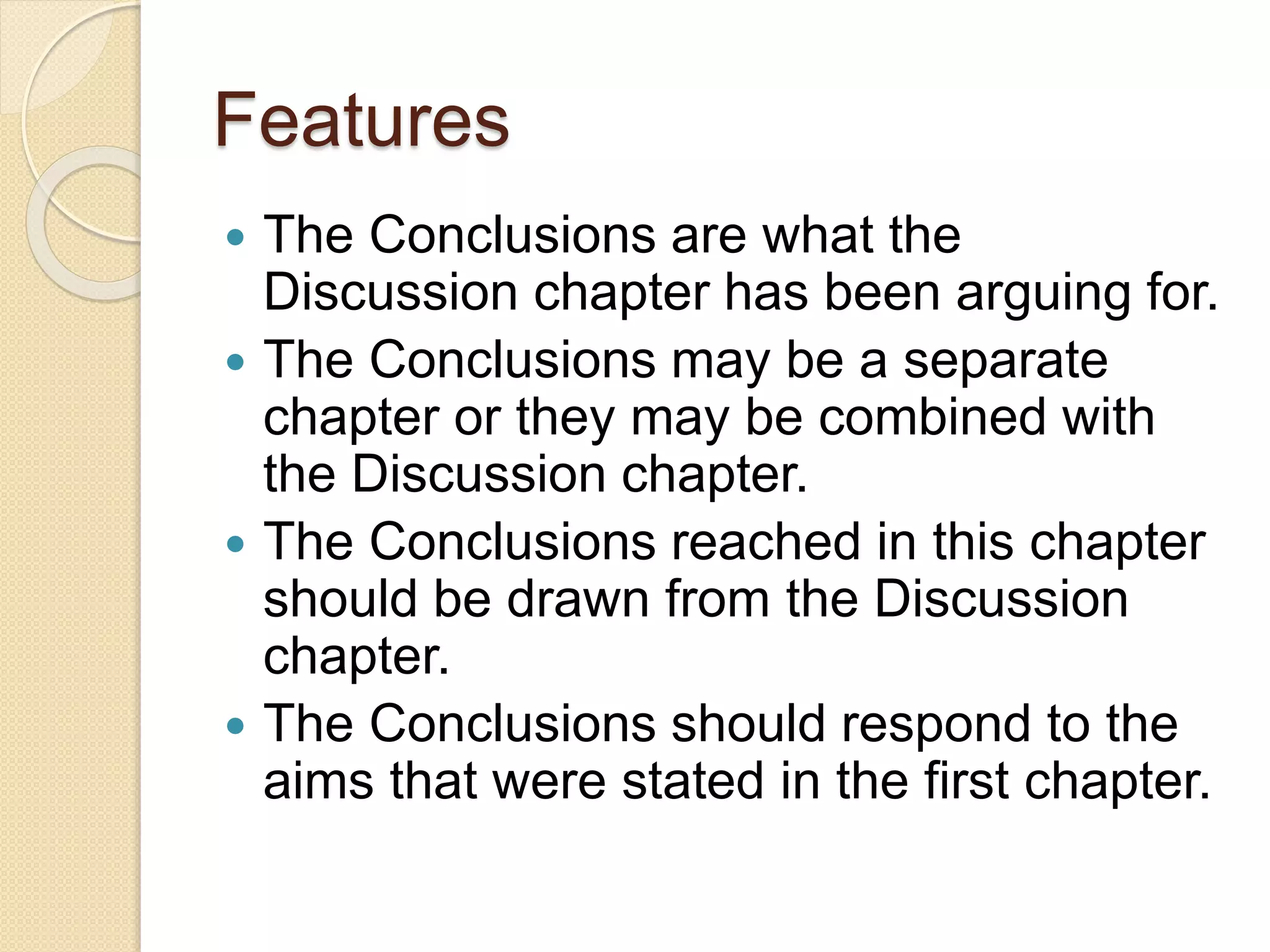 Writing conclusion chapter and language of a research | PPTX