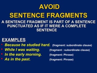 Basics of the English Sentence | PPT