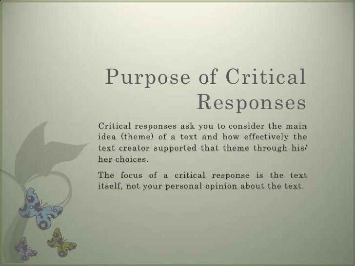how to write critical response essay