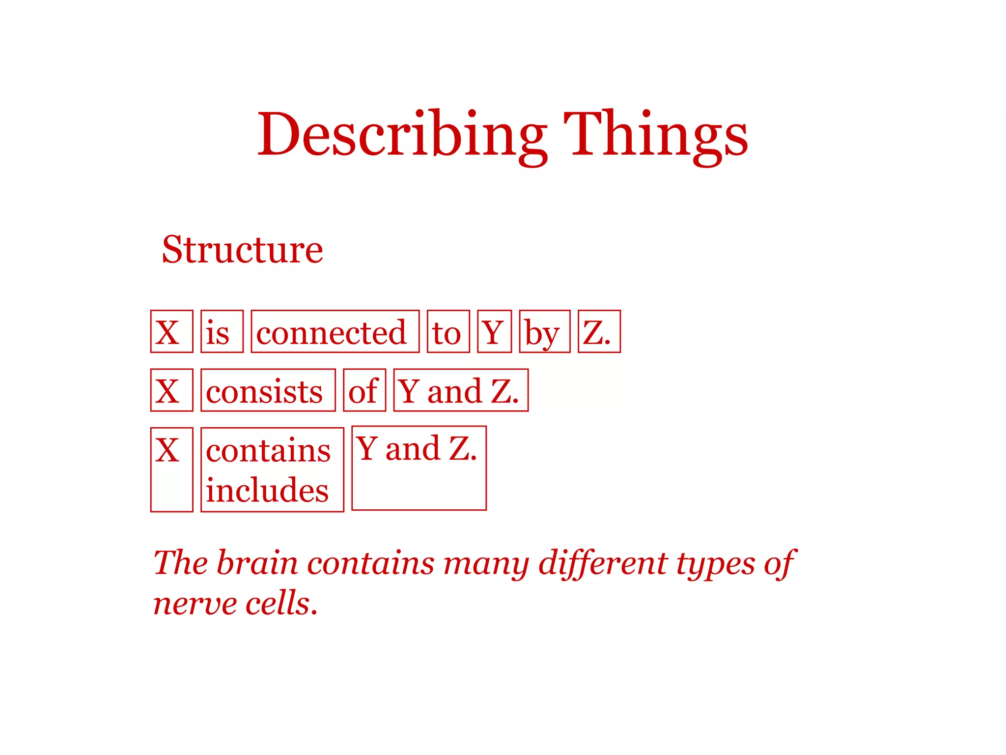 Describing processes
It’s often necessary to describe processes: how things are done or
made. These could be products or laws, for example. On the
following slides is a description of the PDCA (Plan Do Check Act)
problem-solving cycle. The PDCA cycle is a problem-solving
technique often used in quality control. Notice that as the text is
about the cycle and how it works, when you write about processes
in this way the passive form of the verb (are solved, is
consolidated) is used. This is because in this type of writing, the
focus is usually on the process rather than on the people doing the
work. In this case, the present tense is used as the procedure is
still commonly made use of.
 