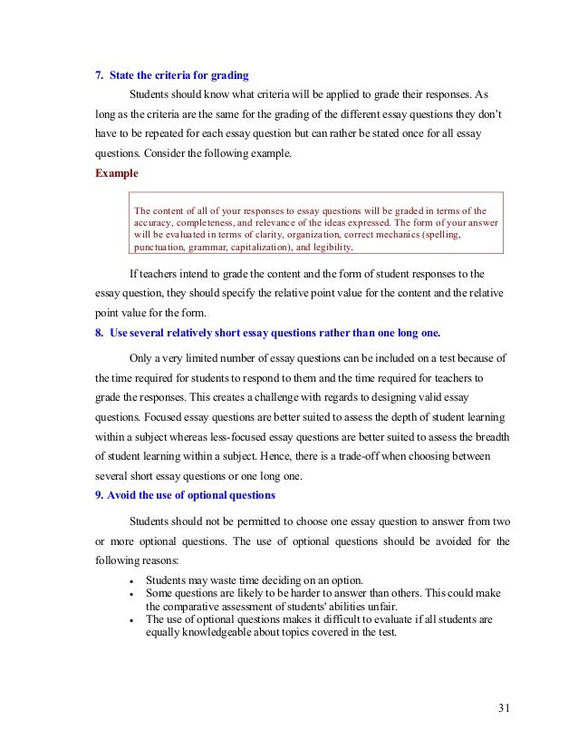 When is it appropriate to give an essay test image