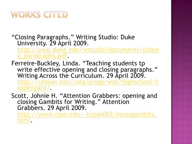 Effective closings for essays