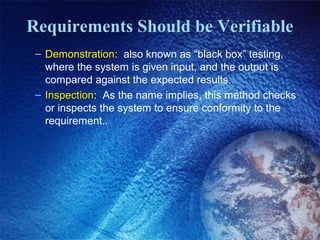 Verifiable Requirements Writing effective requirements | PPT
