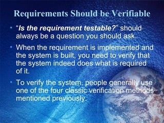 Verifiable Requirements Writing effective requirements | PPT