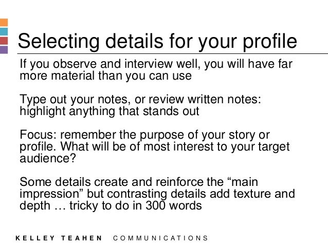 writing a profile