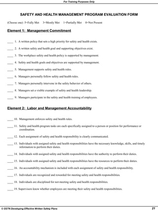 Safety Program Review Writing effective safety plan | PPT