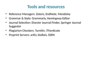 Writing Effective Scientific Articles--- | PPTX