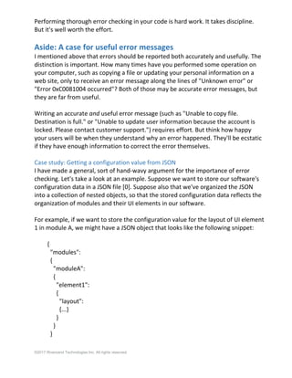 Writing enterprise software error checking | PDF