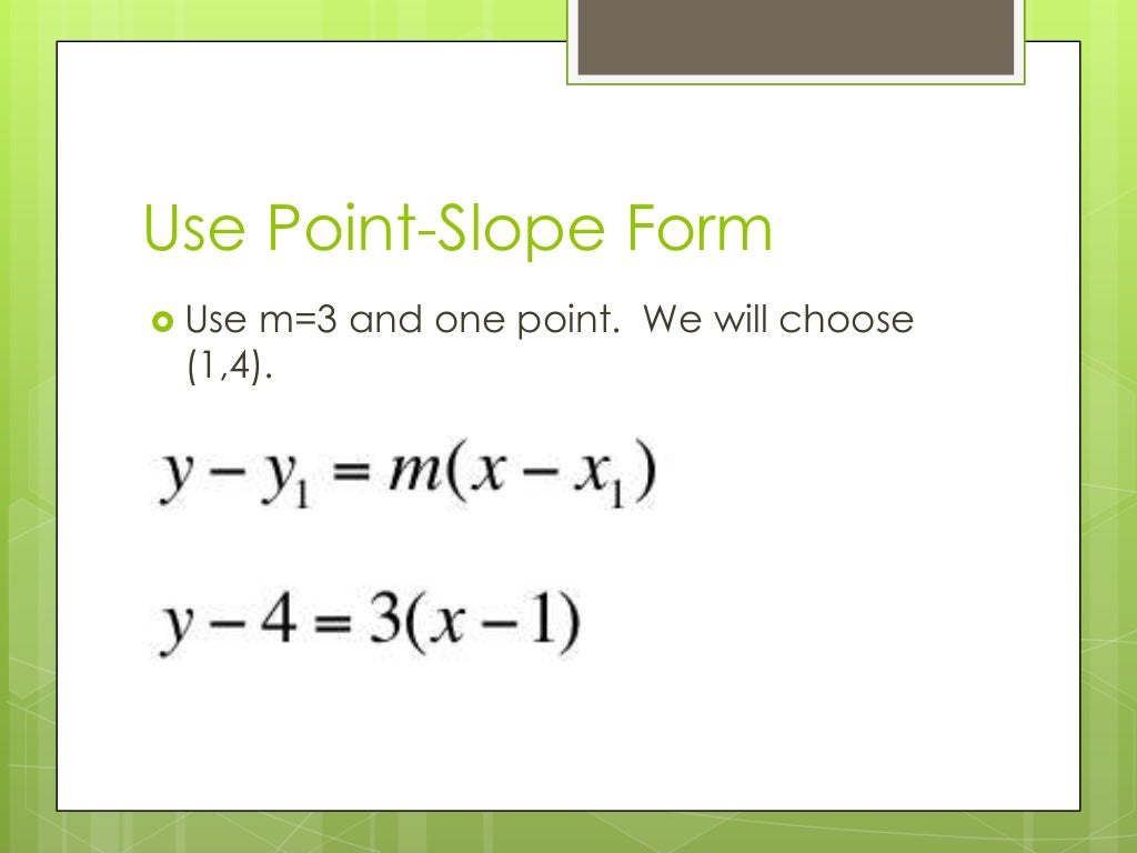 Writing Equation Of A Line Given Two Points