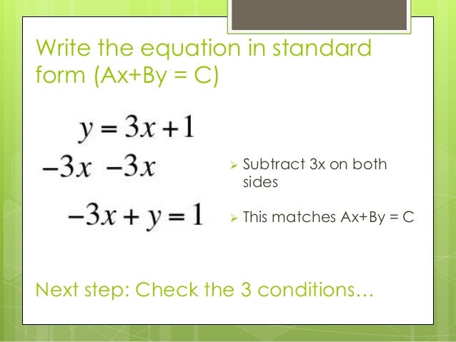 writing the equation of line given two points writing equations in standard form