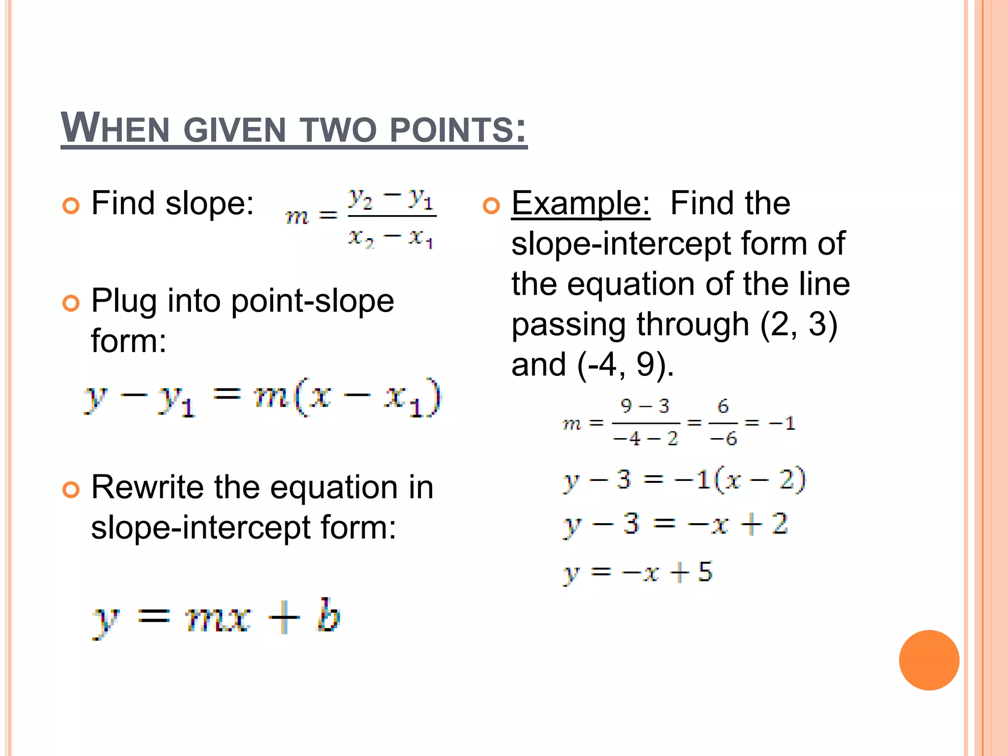 Writing Equations of Lines | PPTX