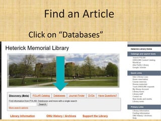 Click on “Databases”
 