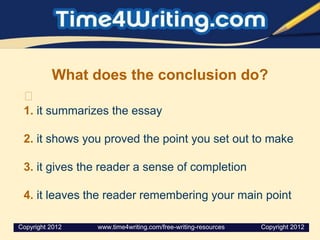 Writing essays conclusion | PPTX