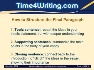 Writing essays conclusion | PPTX