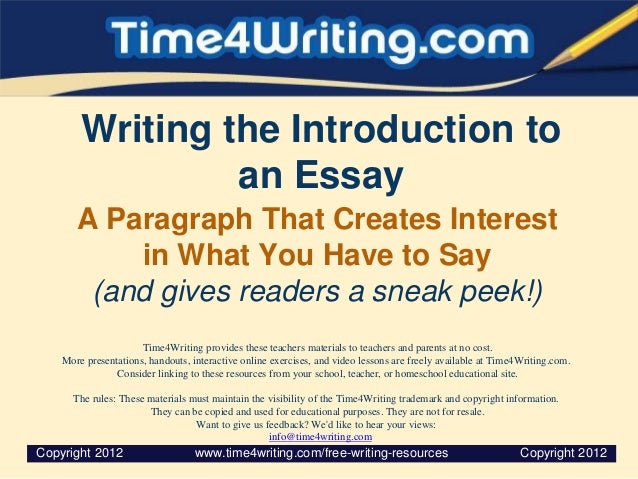 How to write an essay introduction