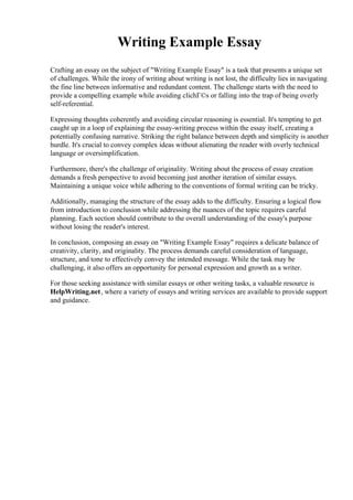 Writing Example Essay | PDF