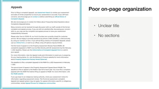Poor on-page organization
• Unclear title
• No sections
 