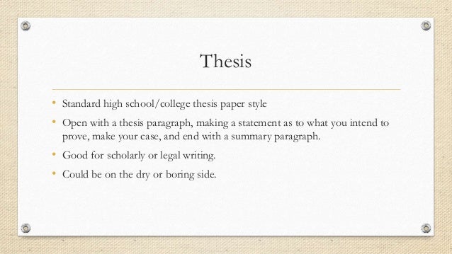 Thesis statements legal writing
