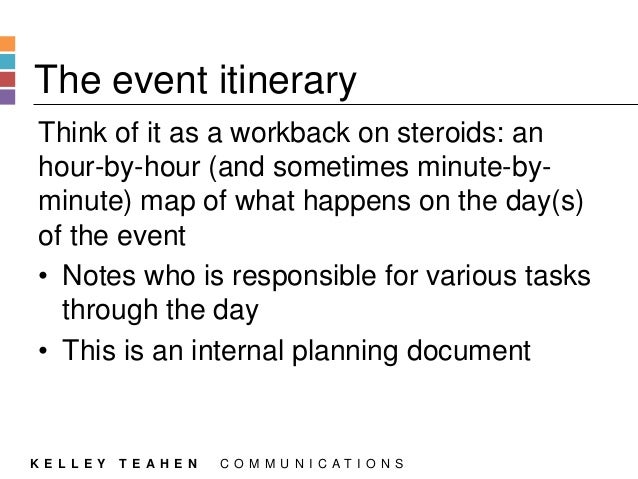 event itinerary