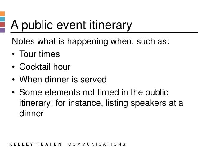 event itinerary