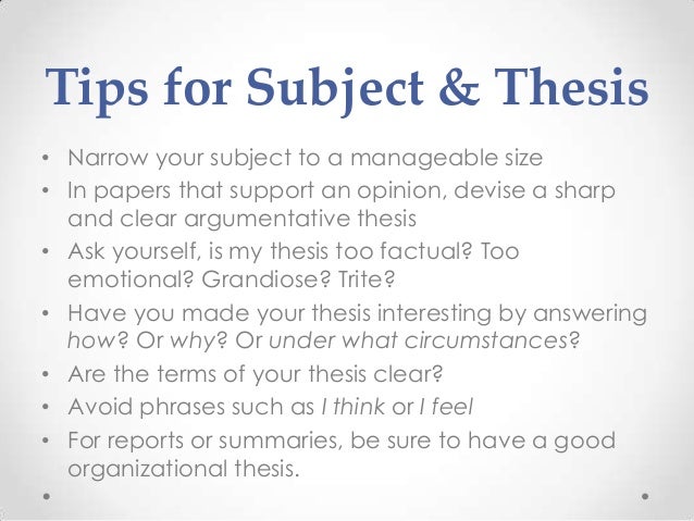 how to write thesis statement for history