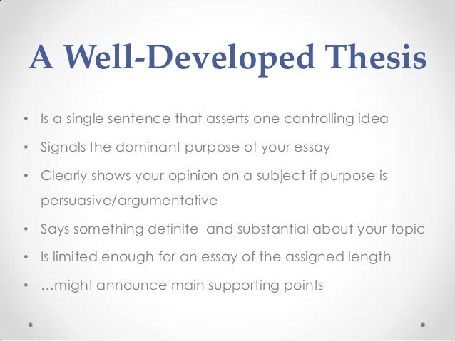 Good thesis statements for research papers
