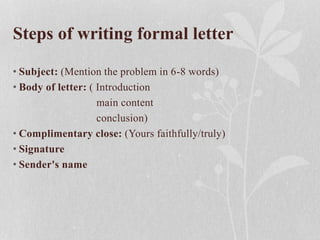 Writing Formal Letter