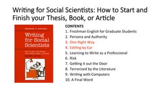 Writing for social scientists | PDF