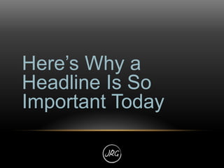 “Imagine your headline not as it looks above
your article, but as it looks at the bottom of
an unrelated site, in someone’...
